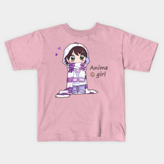 Anime girl Kids T-Shirt by MaithamAlrawi